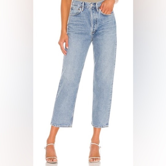 Agolde 90's Crop Jeans 23 Button Fly Revolve Color Replica 100% Cotton High Rise - Picture 9 of 9